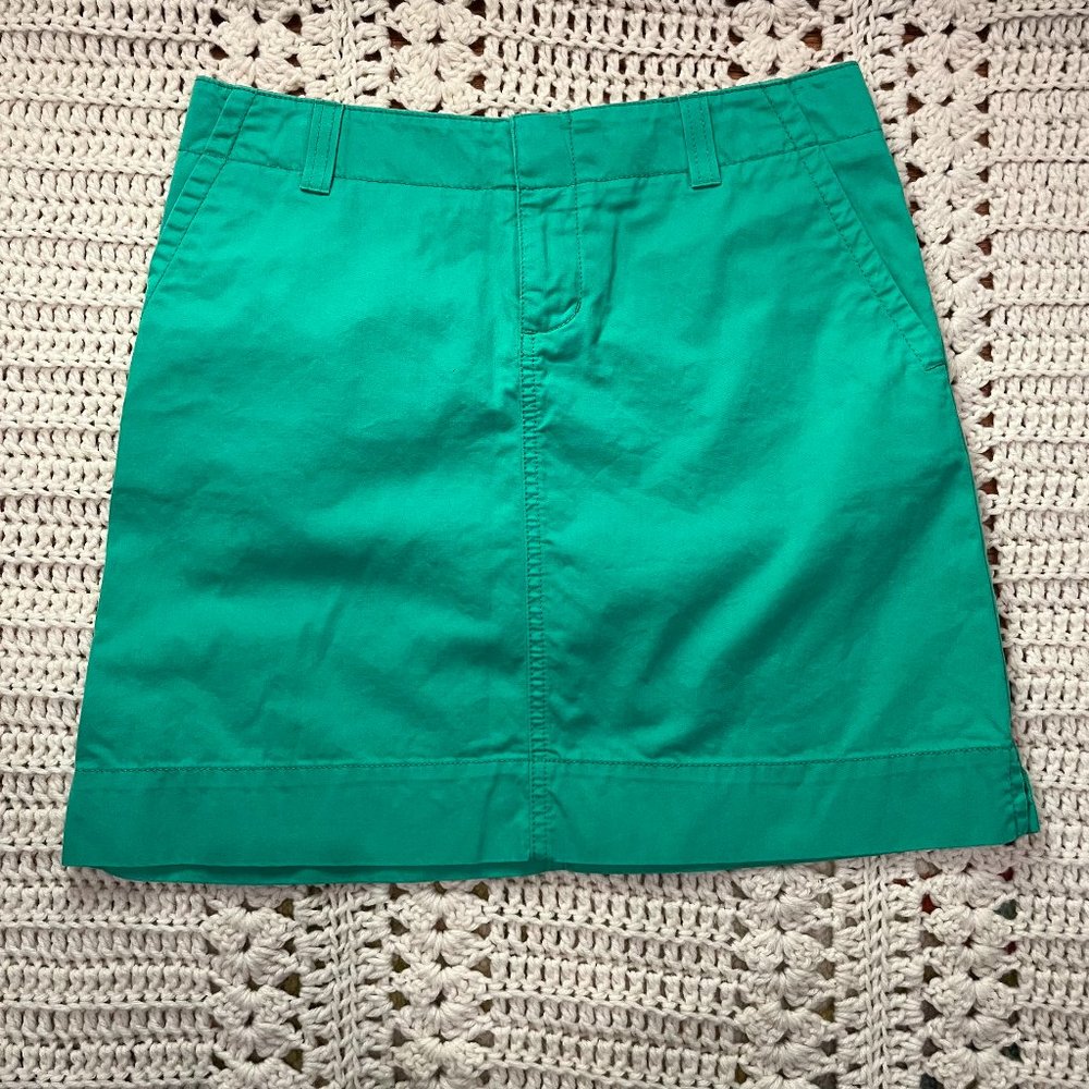 Lilly Pulitzer Vintage 100% Cotton Green Mini Skirt Size 2